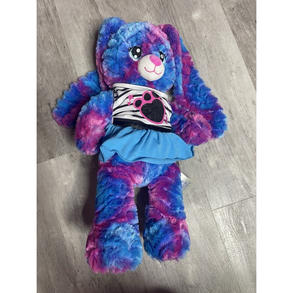Build A Bear Spring Lilac Bunny Rabbit Blue Purple Pink Tie Dye Plush Bag8